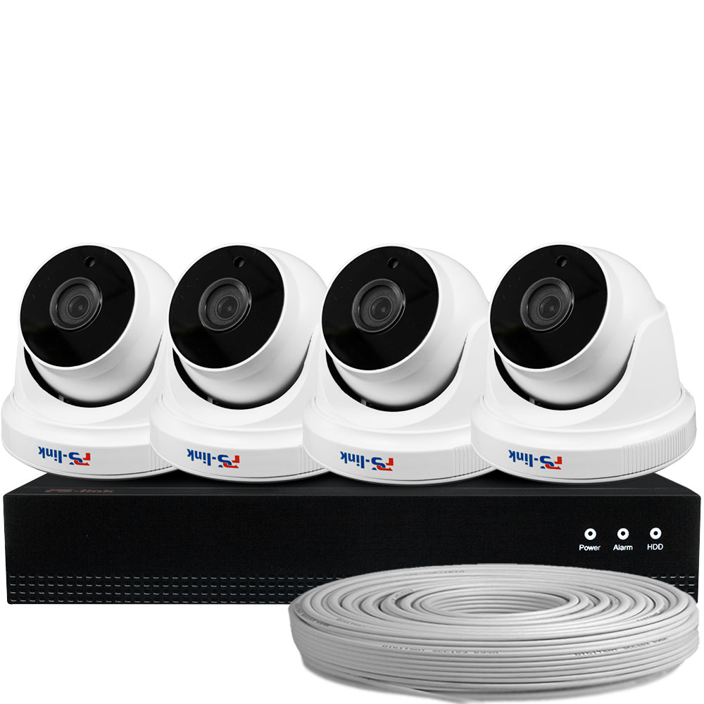 Комплект видеонаблюдения IP 8Мп Ps-Link KIT-A804IP-POE 4 камеры коммутатор tp link tl sf1009p