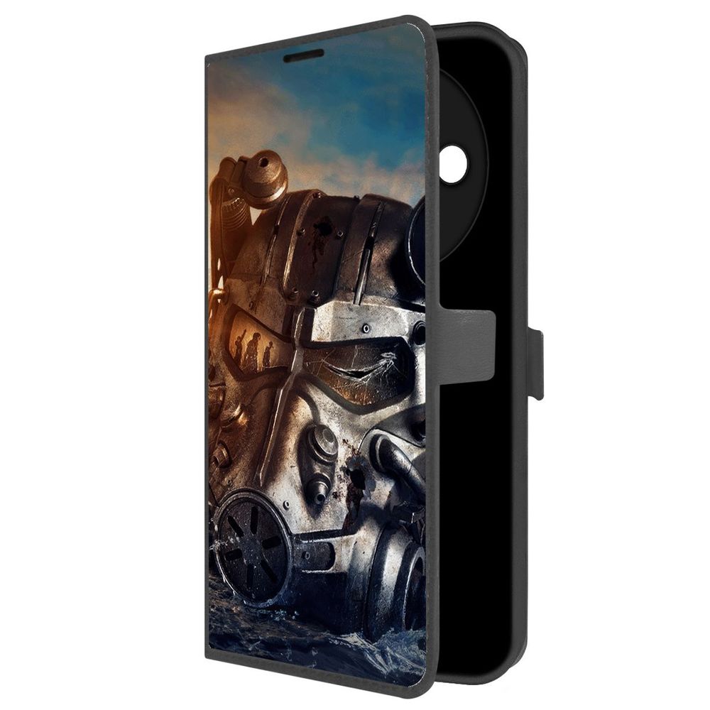 

Чехол-книжка Krutoff Eco Book для Xiaomi Redmi A3 Фоллаут (Fallout) - Шлем Т-60 (черный)