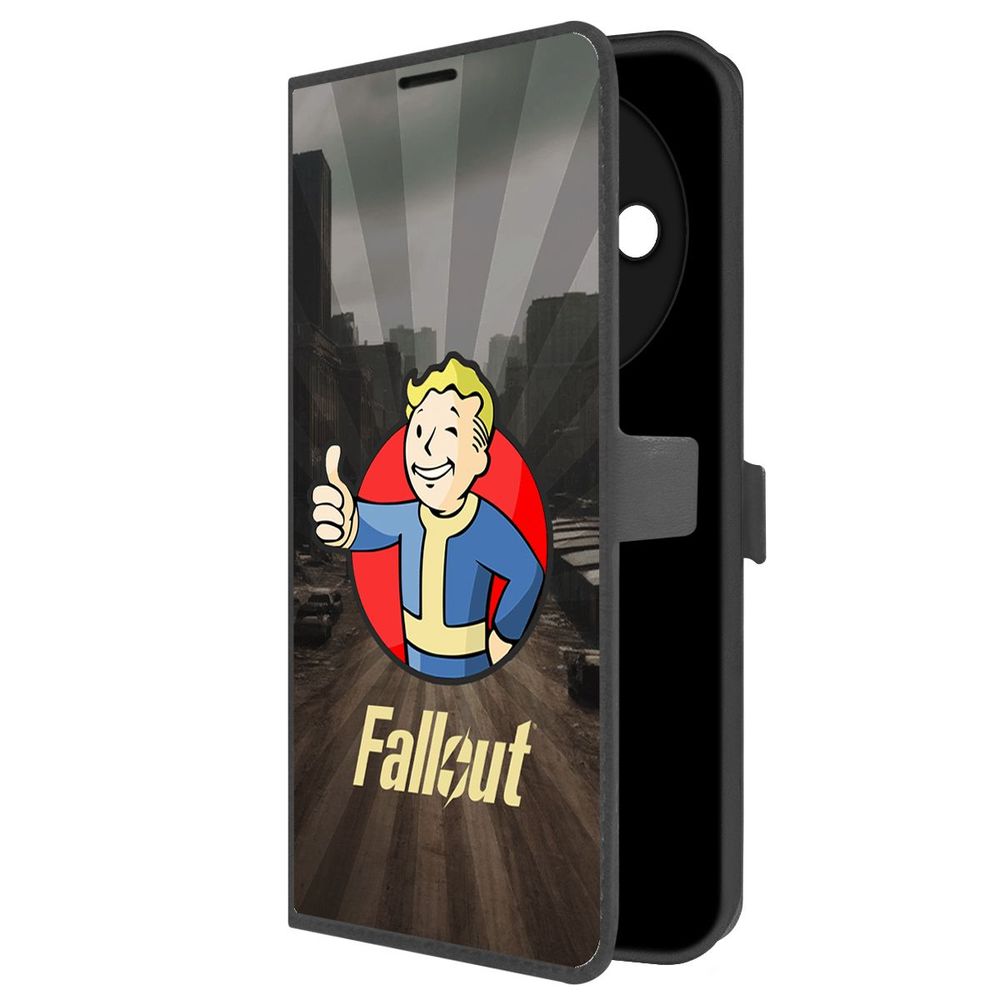 

Чехол-книжка Krutoff Eco Book для Xiaomi Redmi A3 Фоллаут (Fallout) - Волт-бой (черный)