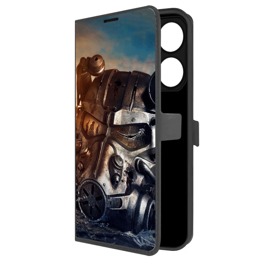 

Чехол-книжка Krutoff Eco Book для TECNO Pova 6 Pro Фоллаут (Fallout) - Шлем Т-60 (черный)