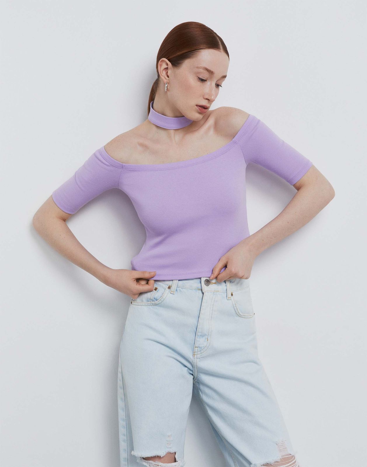 

Топ женский Gloria Jeans GKT019973 фиолетовый S/170, GKT019973