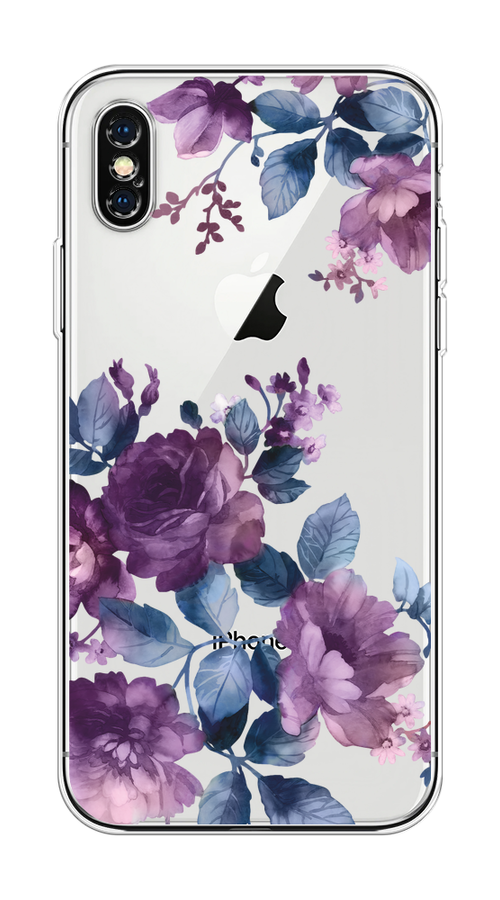 

Чехол на Apple iPhone XS Max "Purple Blossoms", Синий;фиолетовый, 11950-1