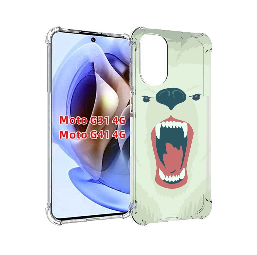 

Чехол MyPads белый-медведь для Motorola Moto G31 4G / G41 4G, Прозрачный, Tocco