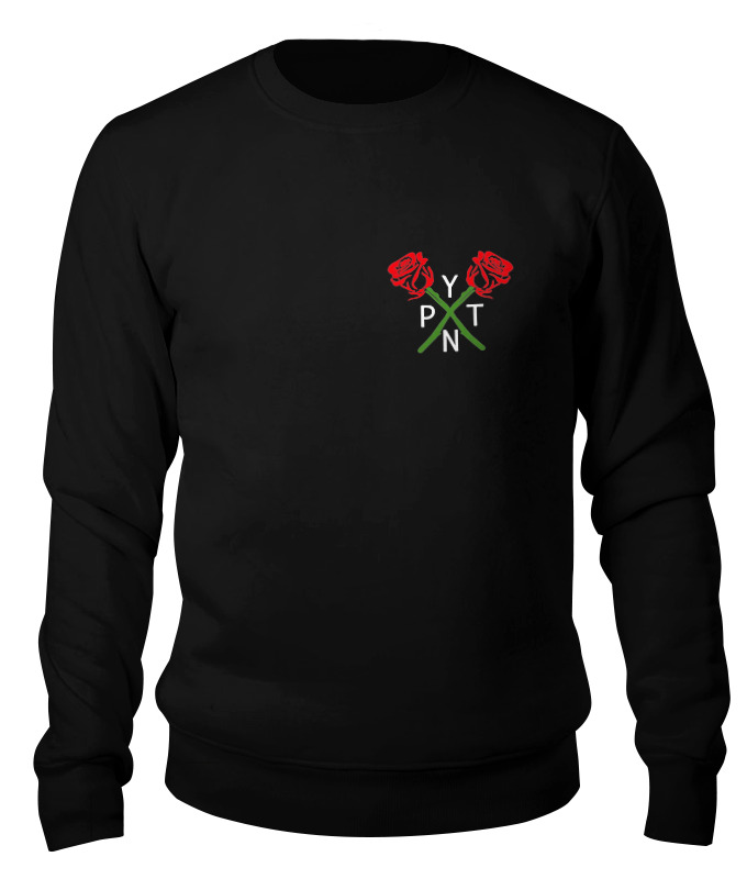 Свитшот унисекс Printio Пейтон мурмайер с розами черный XS