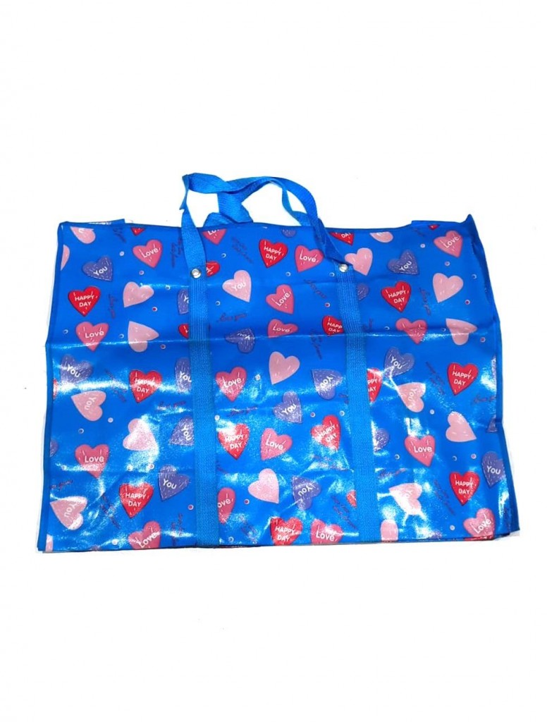 фото Двухслойная прочная хозяйственная сумка на молнии, 70х22х52 см (цвет: синий, рисунок: сер nobrand