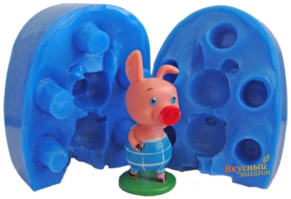 

Молд для шоколада/мастики силиконовый Пятачокъ 3D 4,5х2 см.