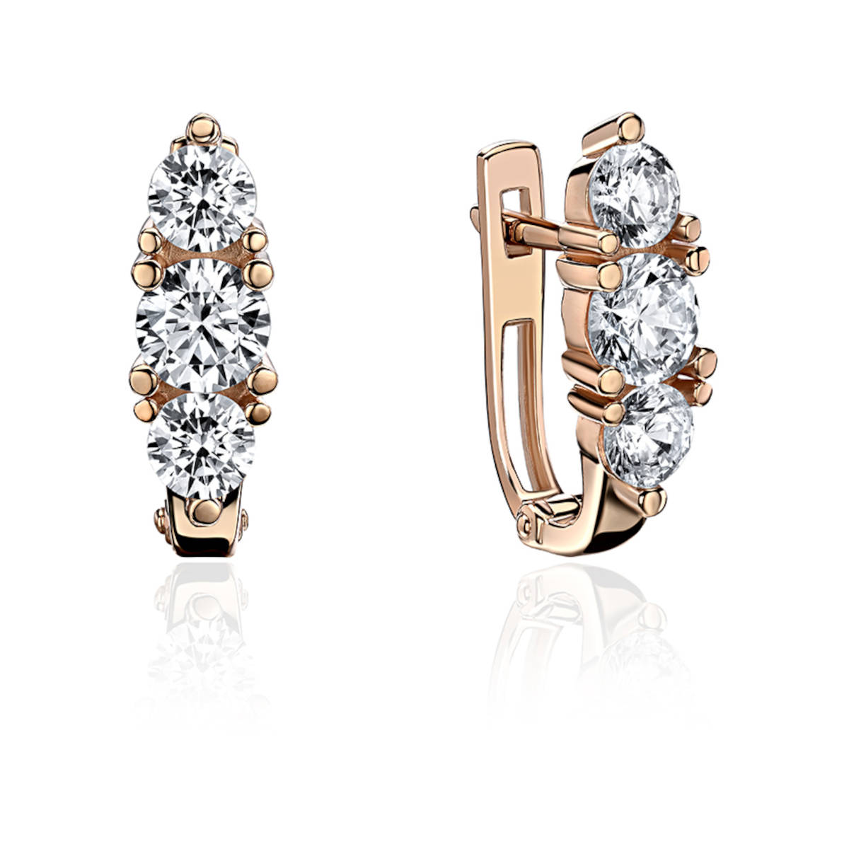

Серьги из золота с фианитом Эстет 01С1113829, 01С1113829