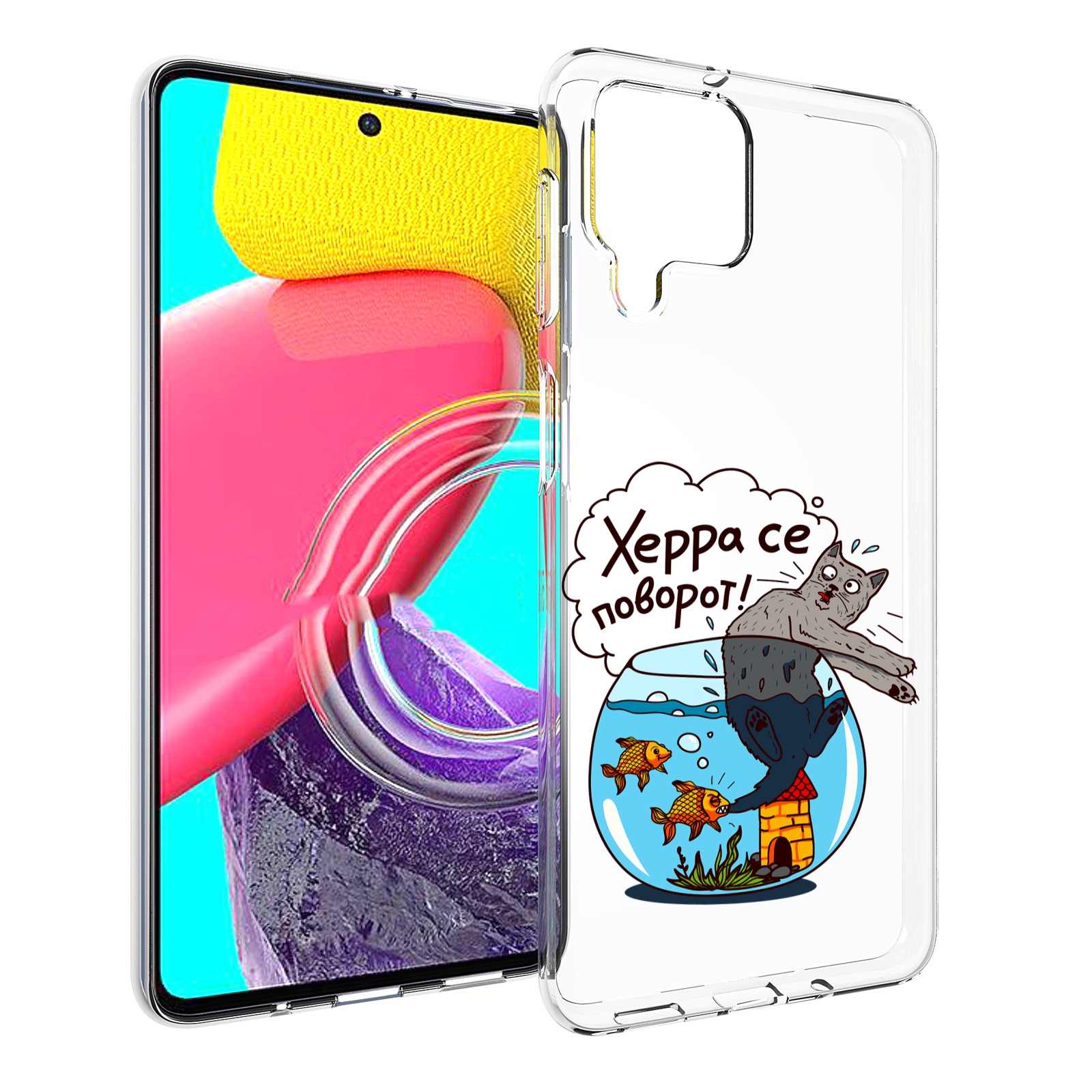 

Чехол MyPads Рыбы с котом для Samsung Galaxy M53 (SM-M536), Прозрачный, Tocco