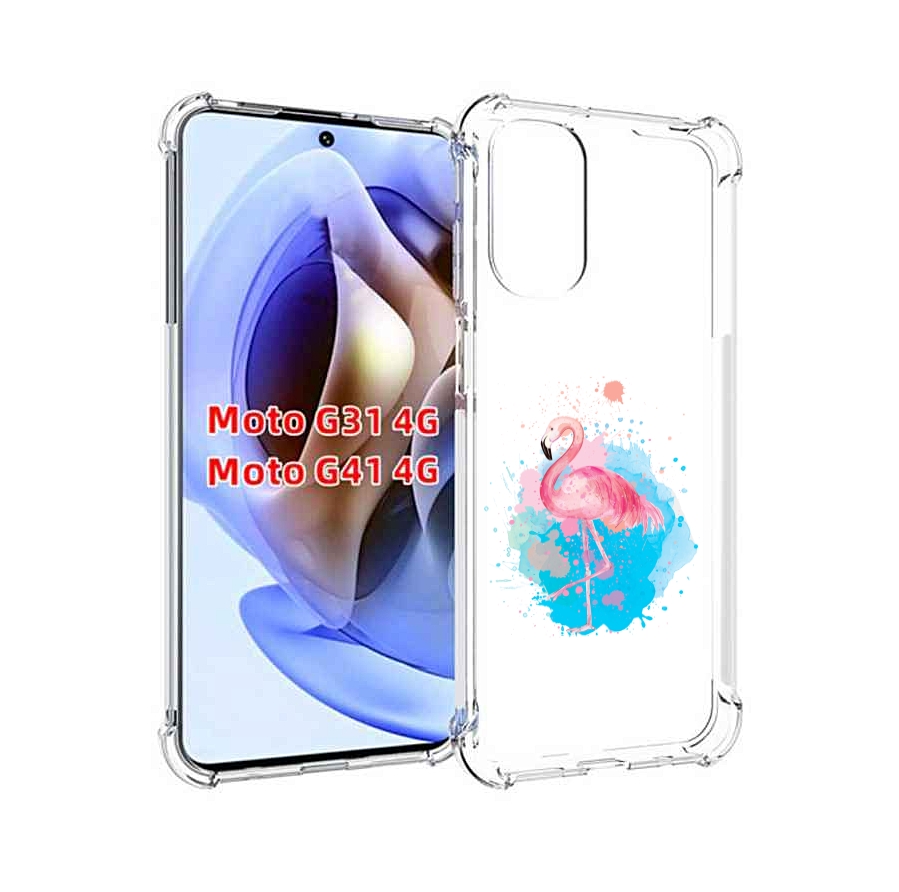 

Чехол MyPads акварельное-фламинго для Motorola Moto G31 4G / G41 4G, Прозрачный, Tocco