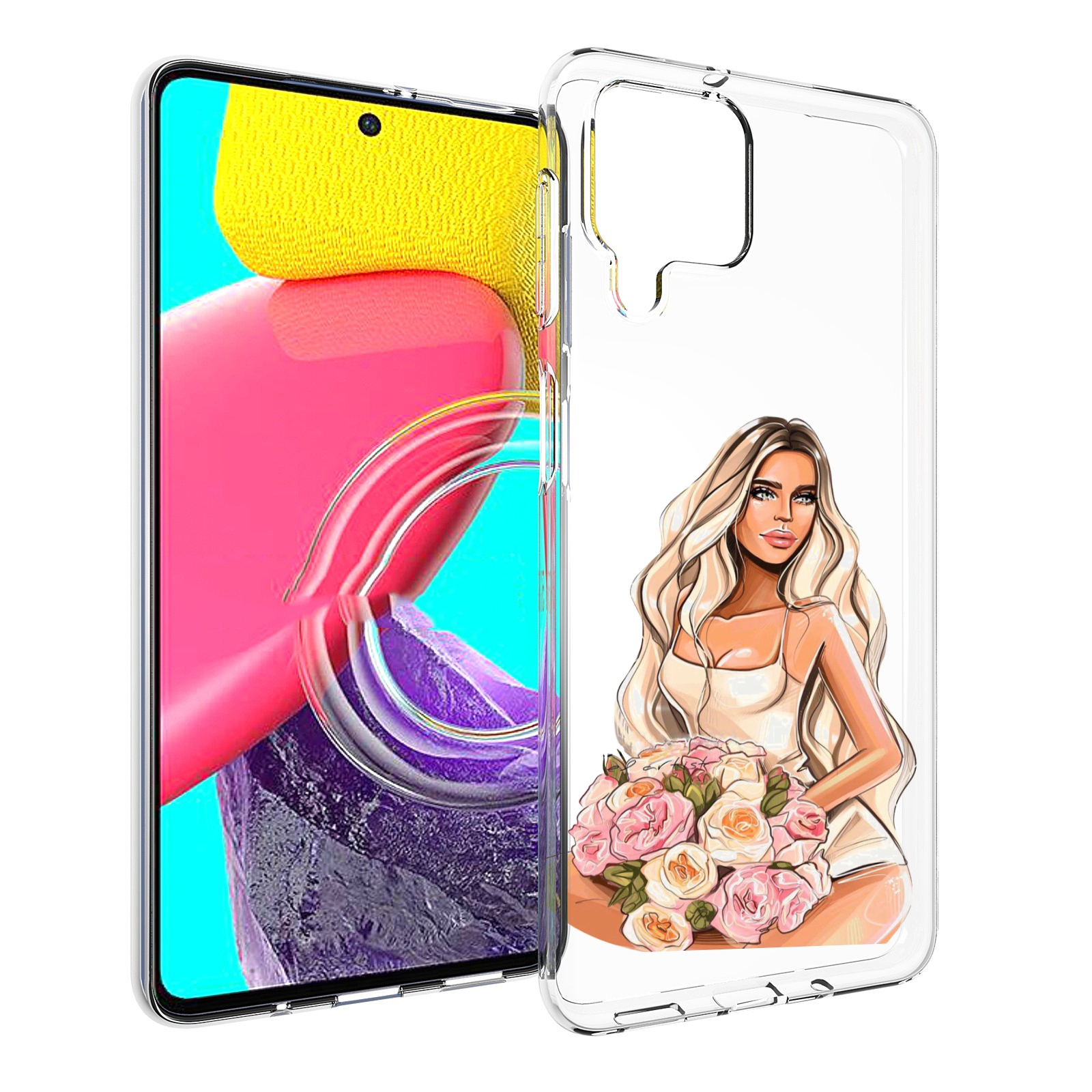 

Чехол MyPads Нежная-девушка женский для Samsung Galaxy M53 (SM-M536), Прозрачный, Tocco