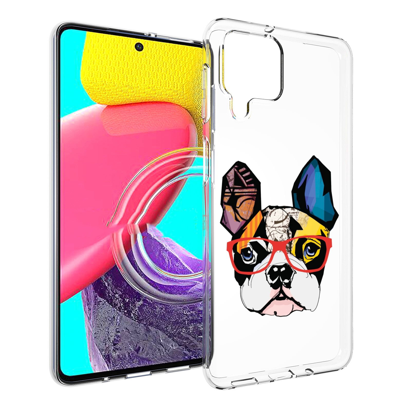 

Чехол MyPads Мопс-в-очках для Samsung Galaxy M53 (SM-M536), Прозрачный, Tocco
