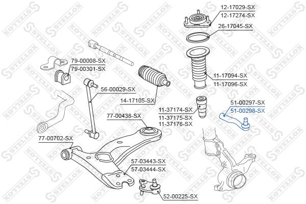 

Наконечник рулевой Stellox 5100298SX