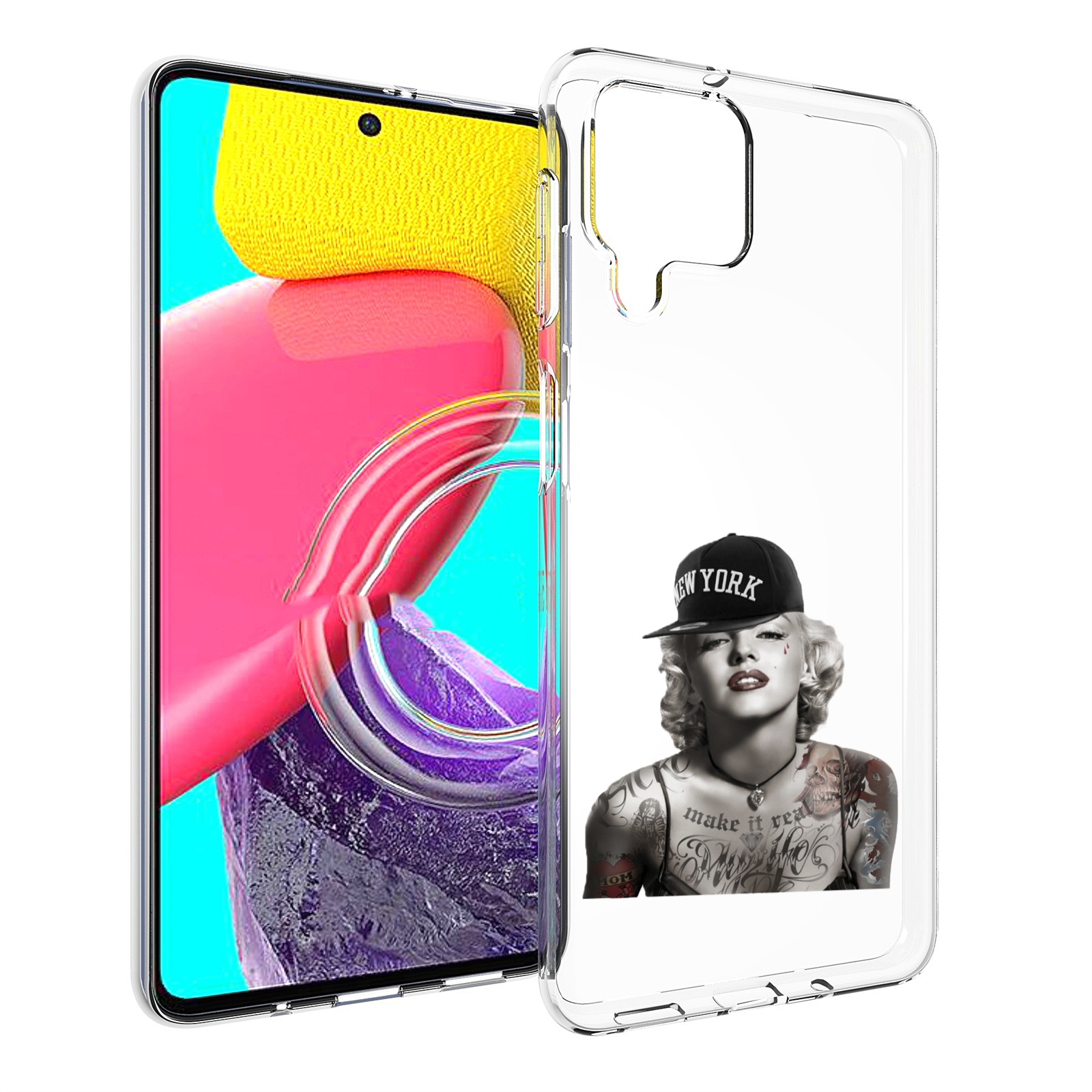 

Чехол MyPads Мерлин Монро с тату женский для Samsung Galaxy M53 (SM-M536), Прозрачный, Tocco