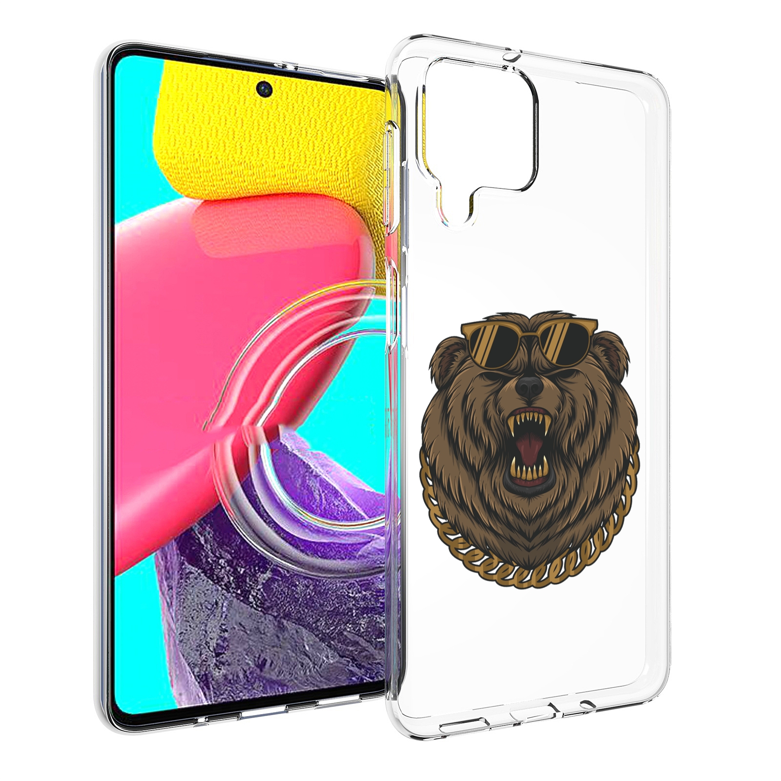 

Чехол MyPads Медведь-в-очках-2 для Samsung Galaxy M53 (SM-M536), Прозрачный, Tocco