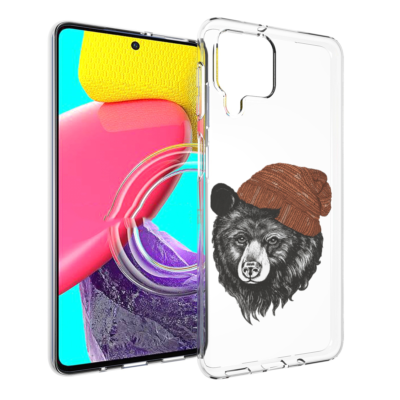 

Чехол MyPads Медведь в шапке 2 для Samsung Galaxy M53 (SM-M536), Прозрачный, Tocco