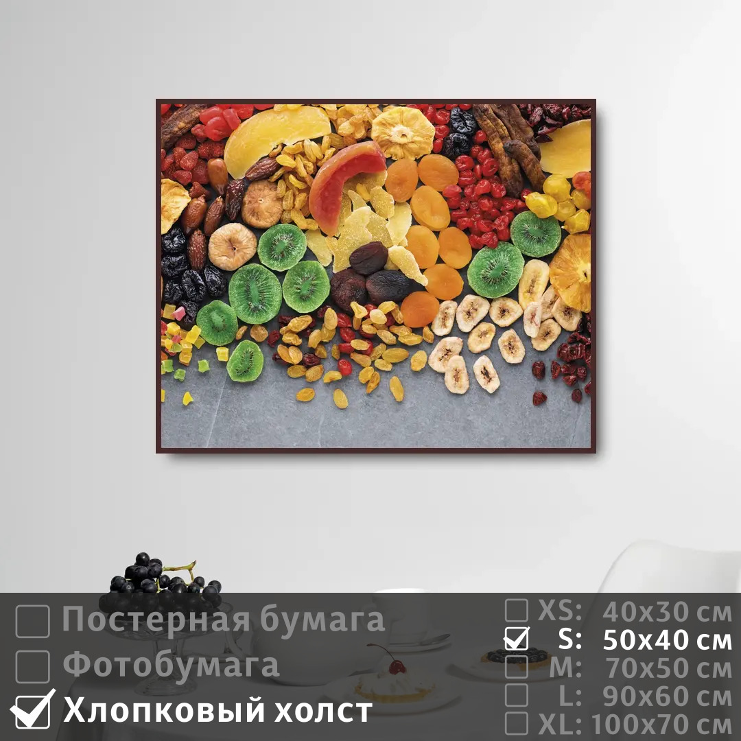 

Постер на холсте ПолиЦентр Красочные сушеные фрукты 50х40 см, КрасочныеСушеныеФрукты