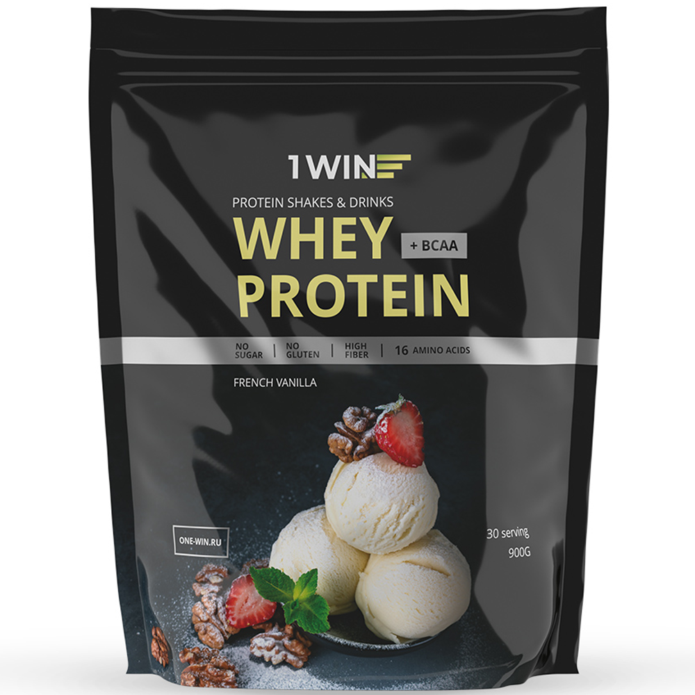 Протеин 100% 1WIN Premium Whey Protein Shake, Французская ваниль, 30 порций, 900 г