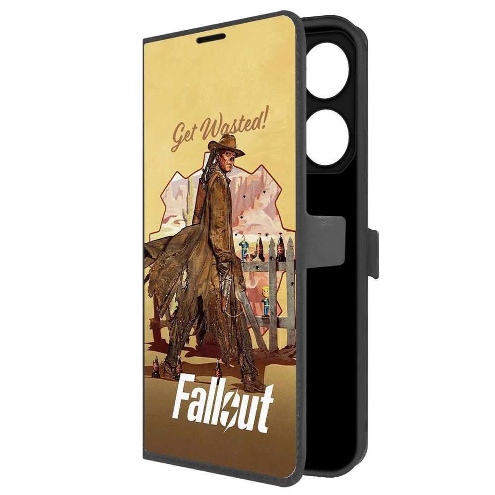 

Чехол-книжка Krutoff Eco Book для TECNO Pova 6 Фоллаут (Fallout) - Давай напьемся!, Черный