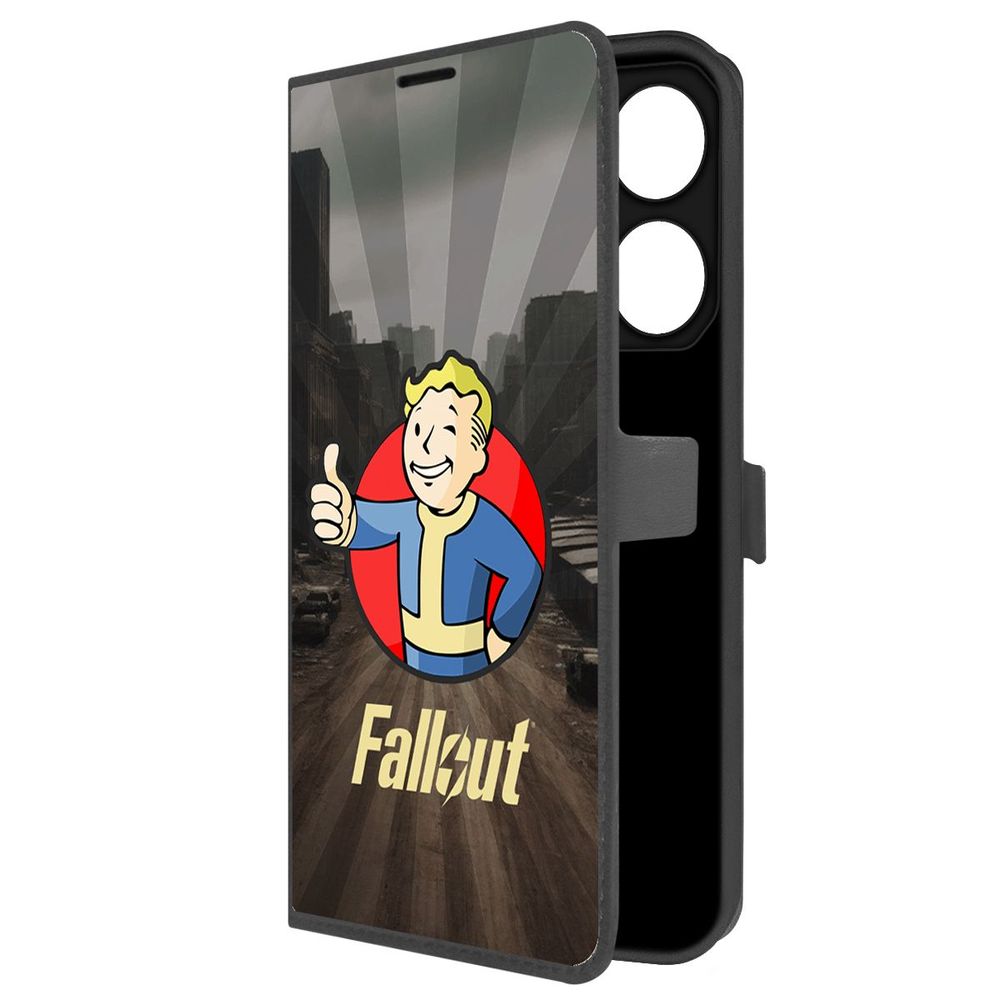 

Чехол-книжка Krutoff Eco Book для TECNO Pova 6 Фоллаут (Fallout) - Волт-бой (черный)