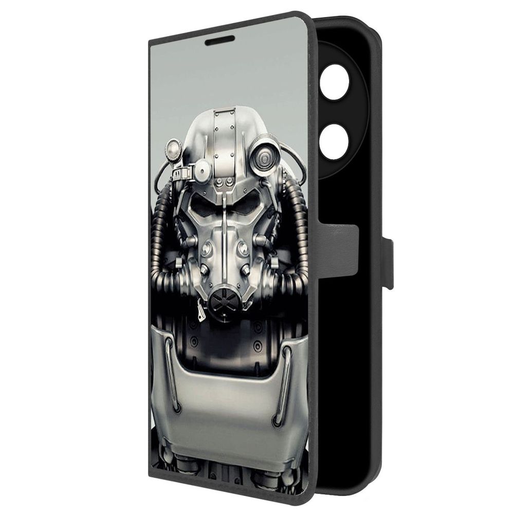 

Чехол-книжка Krutoff Eco Book для TECNO Camon 30 Pro 5G Фоллаут (Fallout) - Братство стали, Черный