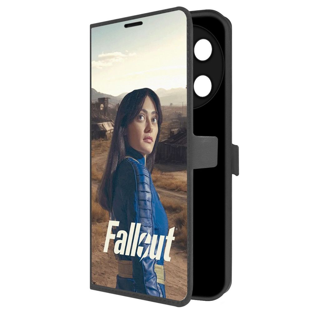 

Чехол-книжка Krutoff Eco Book для TECNO Camon 30 Pro 5G Фоллаут (Fallout)-Люси в пустошах, Черный