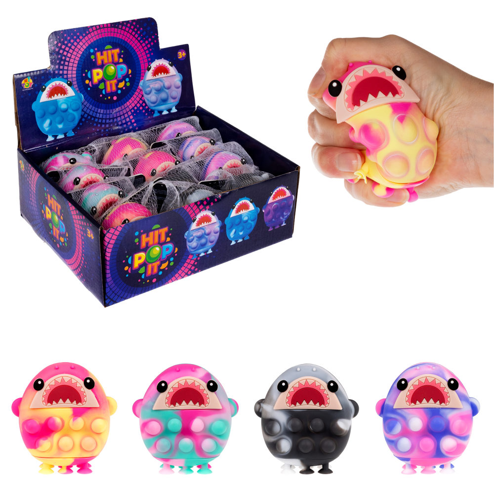 

Игрушка-антистресс 1Toy Жмяка Hit Pop It Акула в ассортимента (цвет по наличию), Разноцветный