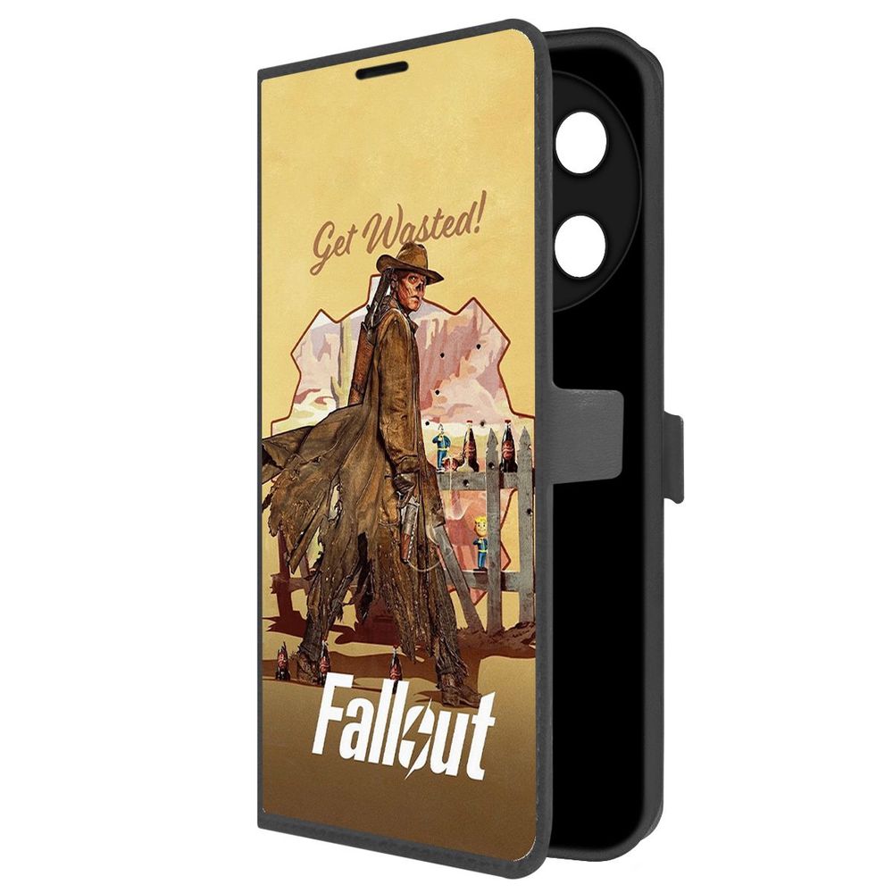 

Чехол-книжка Krutoff Eco Book для TECNO Camon 30 Pro 5G Фоллаут (Fallout)-Давай напьемся!, Черный