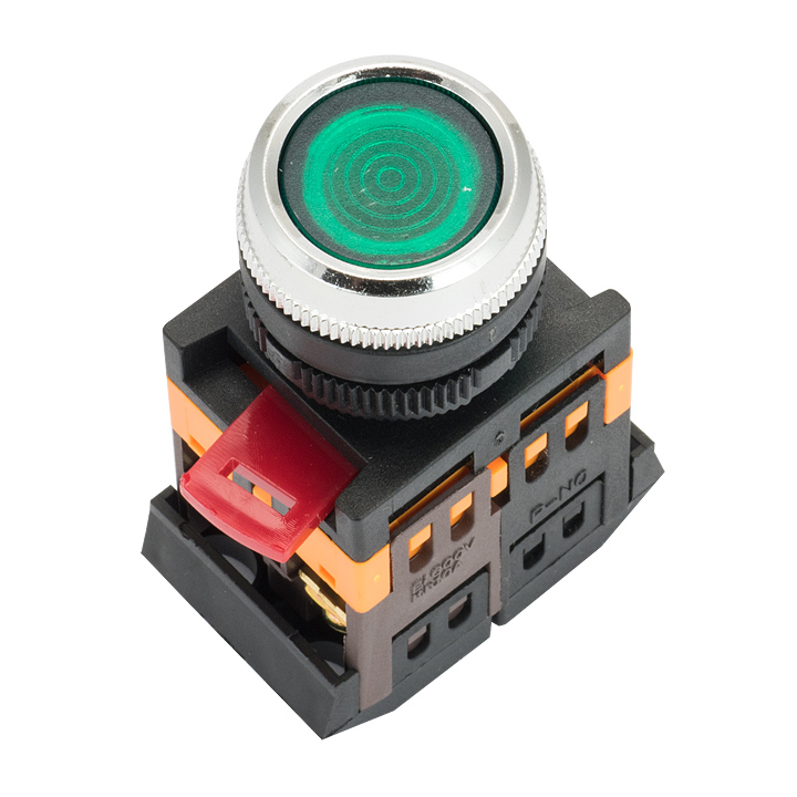 Кнопка EKF PROxima ABLFS-22 ablfs-22-g с подсветкой зеленый NO+NC 230В
