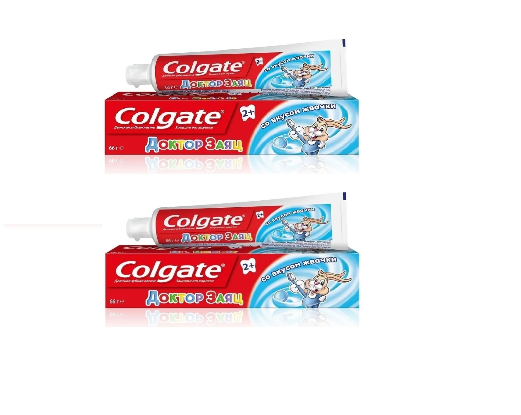 Детская зубная паста Colgate Доктор Заяц Вкус жвачки 50 мл 2 шт