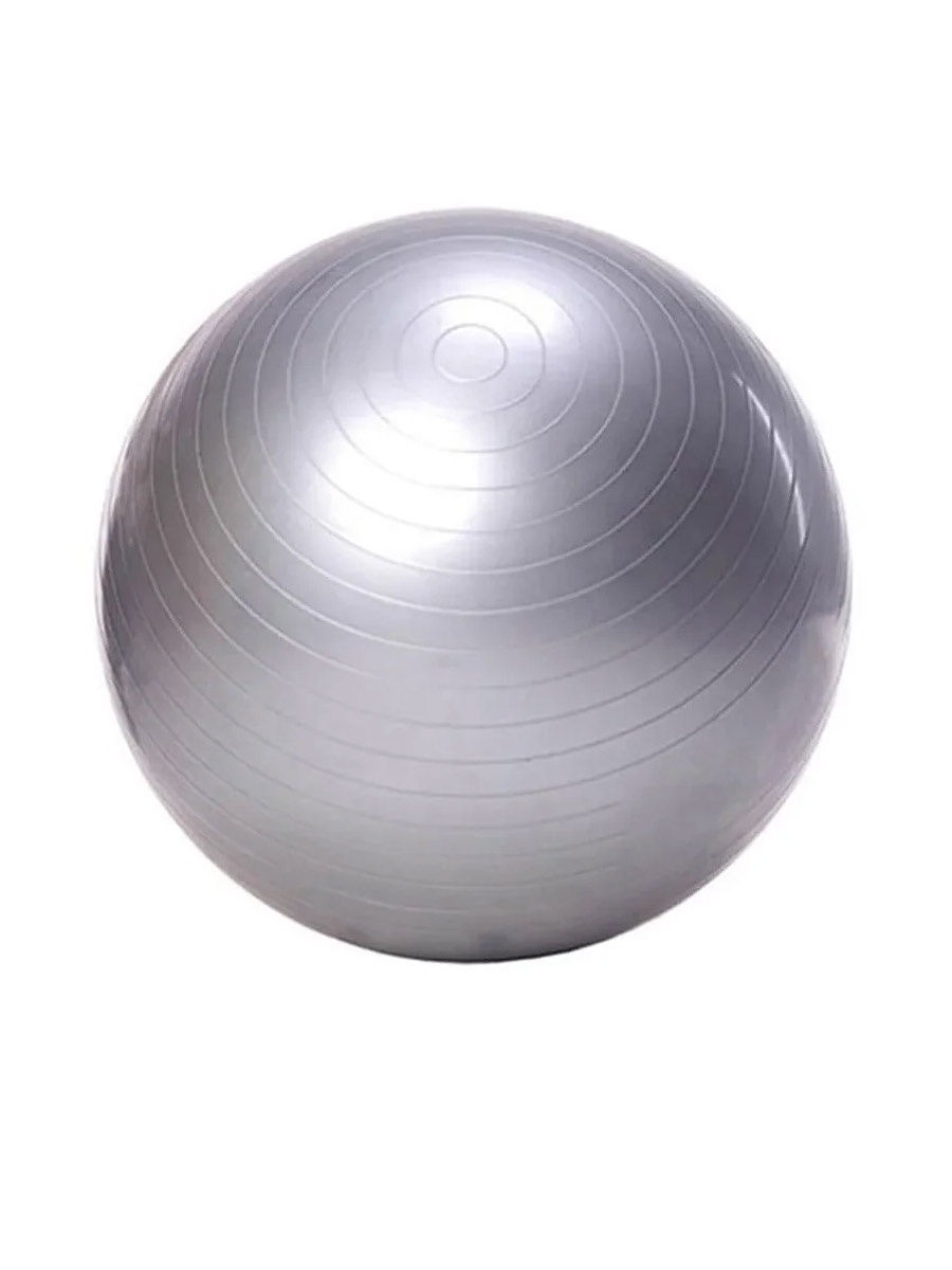 фото Фитбол, гимнастический мяч для занятий спортом, глянцевый, серебряный, 55 см urm