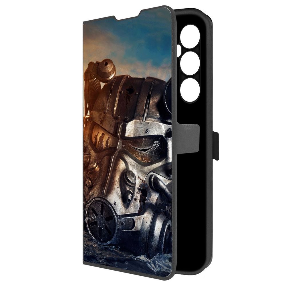 

Чехол-книжка Krutoff Eco Book для Realme C65 Фоллаут (Fallout) - Шлем Т-60 (черный)