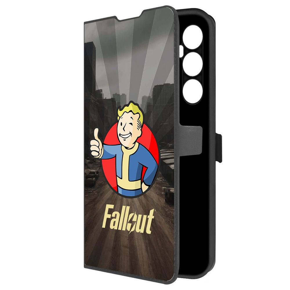 

Чехол-книжка Krutoff Eco Book для Realme C65 Фоллаут (Fallout) - Волт-бой (черный)