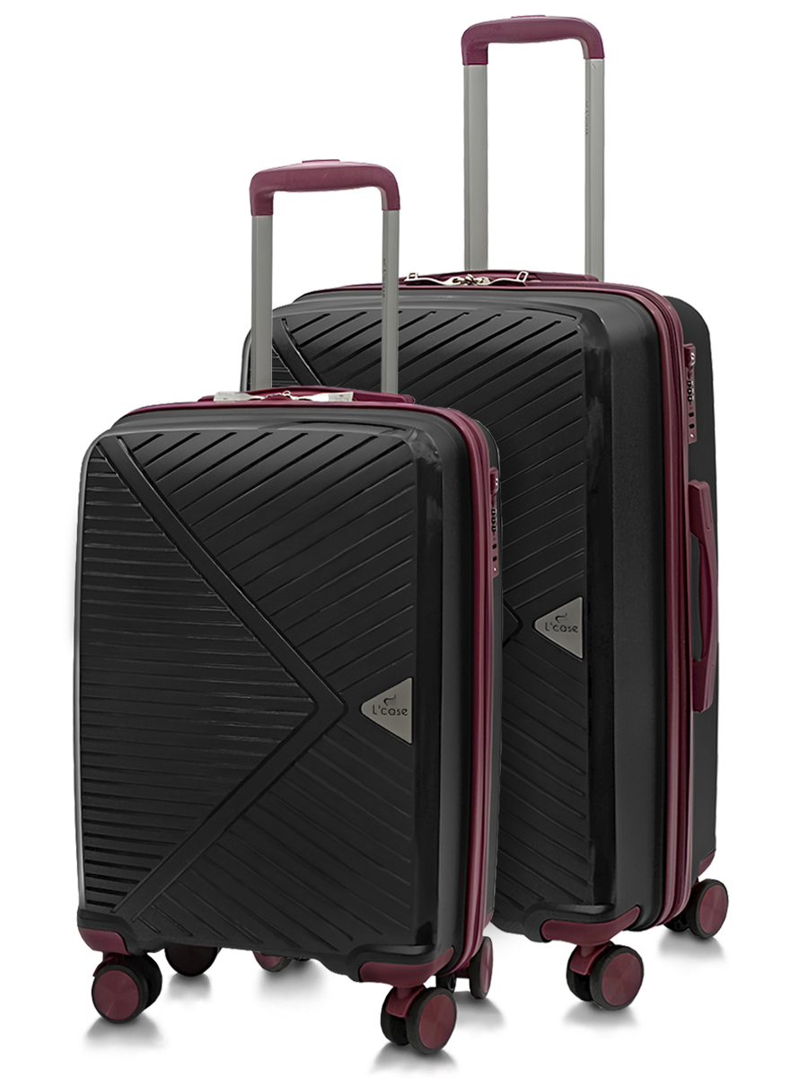 Комплект чемоданов унисекс L'Case Lyon черный, S/M