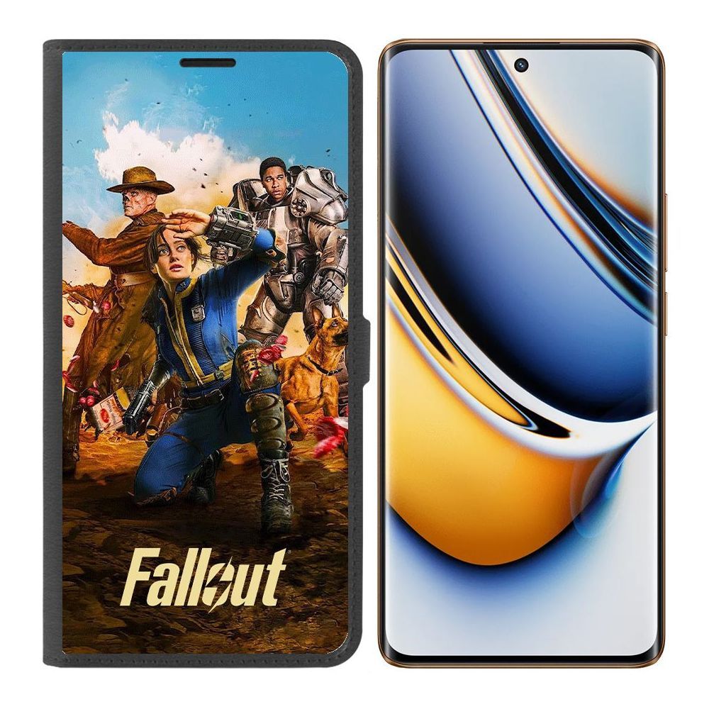 

Чехол-книжка Krutoff Eco Book для Realme 11 Pro+ Фоллаут (Fallout) - Люси, Гуль и Аарон, Черный