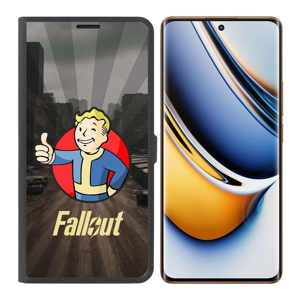 

Чехол-книжка Krutoff Eco Book для Realme 11 Pro+ Фоллаут (Fallout) - Волт-бой (черный)