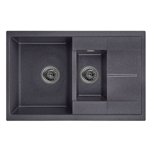 

Кухонная мойка GRANULA 7802, кварц, 49.5см х 77.5см, черный [gr-7802]