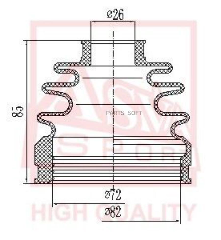 

Asva Asbtincw5 Пыльник Шруса Внутр К-Т 26,5X83,5X83,5