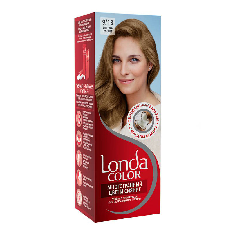 

Крем-краска для волос Londa Color стойкая, светло-русый тон 9.13, 110 мл