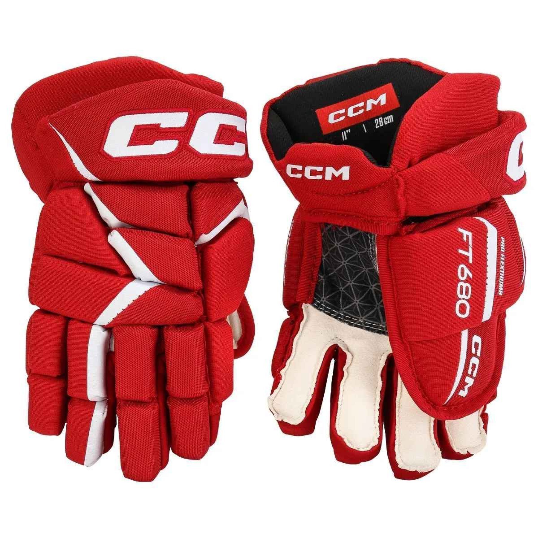 Перчатки CCM JETSPEED FT680 JR (RED/WHT 12