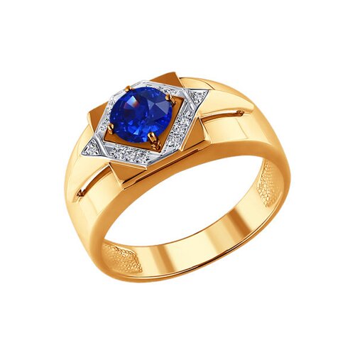 

Кольцо из золота р. 21,5 SOKOLOV Diamonds 71-00169, корунд искусственный\бриллиант, 71-00169