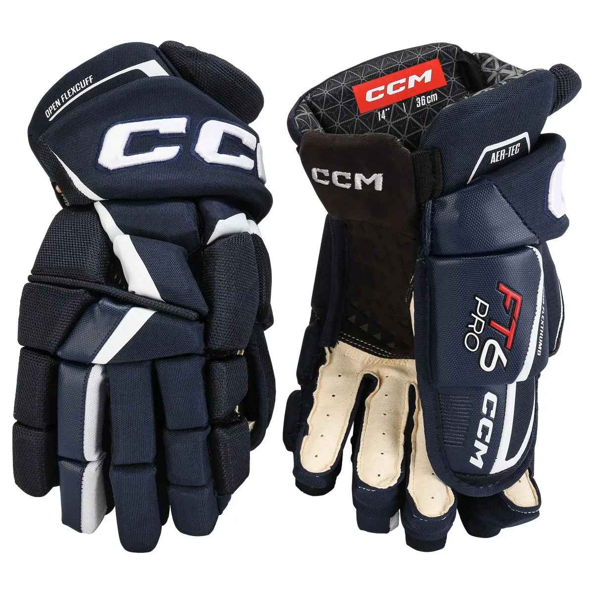 Перчатки CCM JETSPEED FT6 PRO SR (NAV/WHT 15