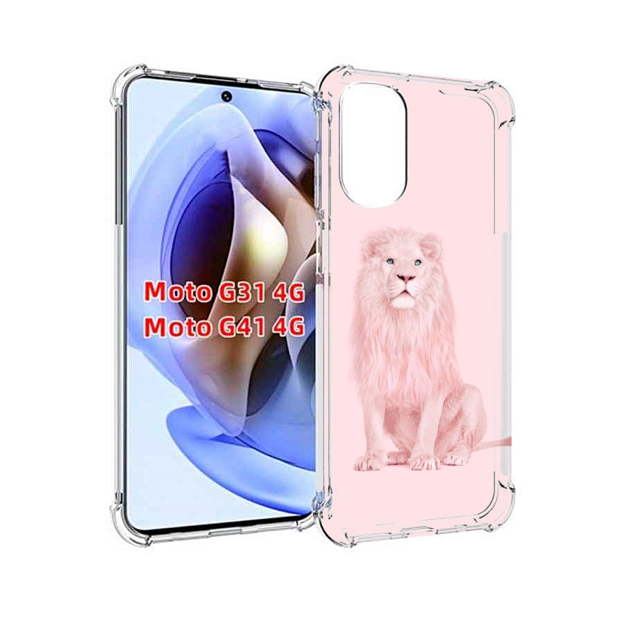 

Чехол MyPads Розовый-лев для Motorola Moto G31 4G / G41 4G, Прозрачный, Tocco