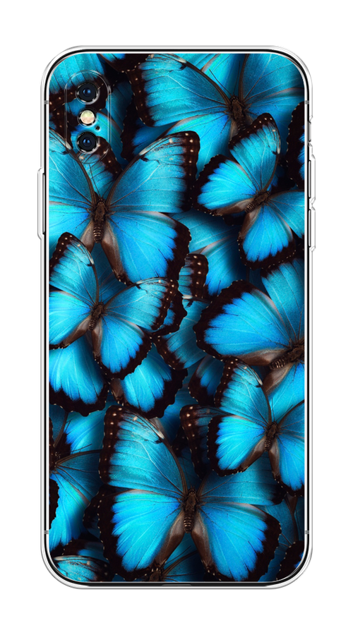 

Чехол на Apple iPhone XS Max "Тропическая бабочка 2", Голубой;черный, 11950-1