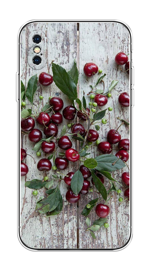 

Чехол на Apple iPhone XS Max "Вишня", Бордовый;зеленый;серый, 11950-1