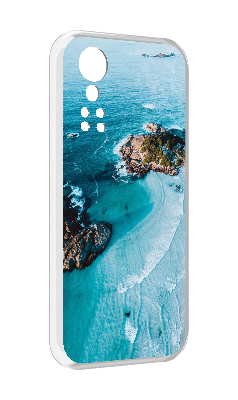 

Чехол MyPads красивый голубой залив для ZTE Axon 30 5G / Axon 30S, Прозрачный, Tocco