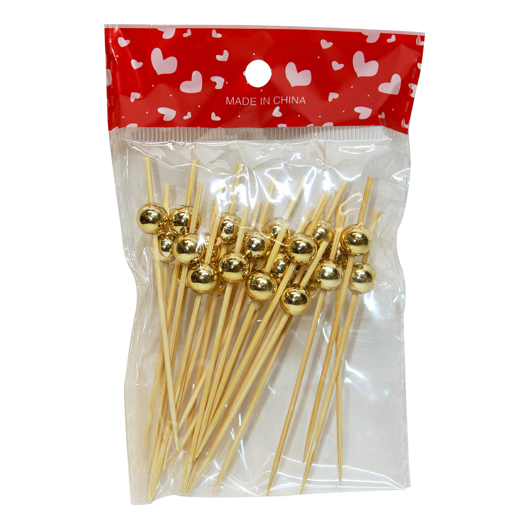

Шпажки золотой шарик 9,5 см х 25 шт