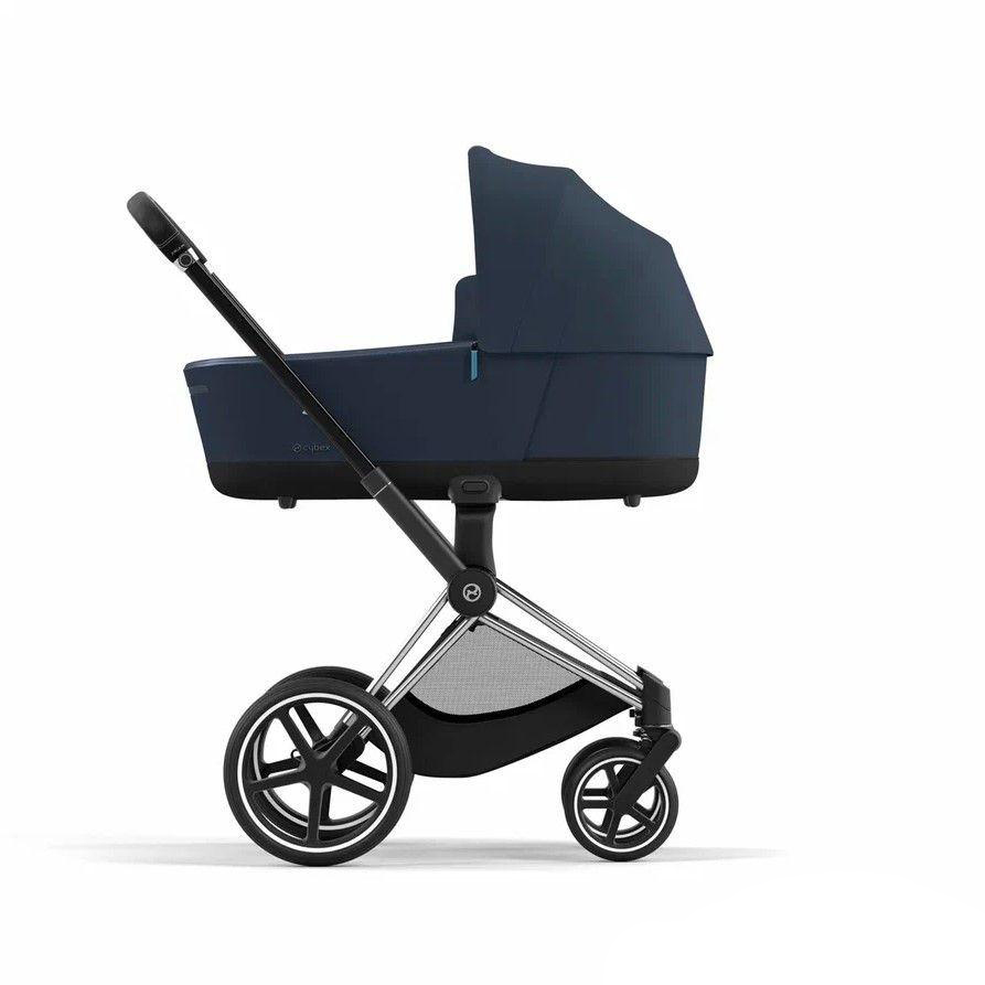 фото Cybex priam iv коляска 2 в 1, шасси iv chrome ручка black/текстиль nautical blue