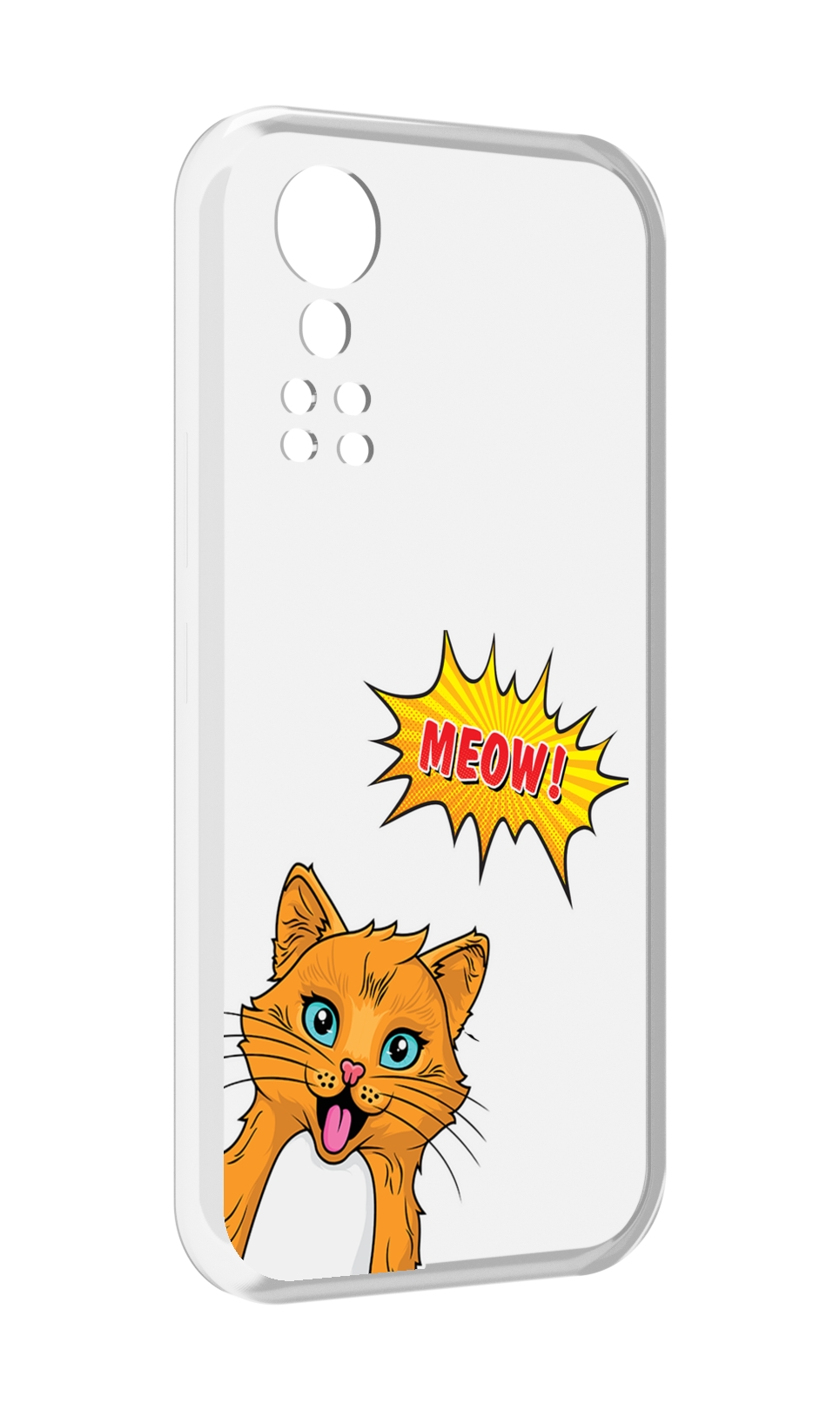 

Чехол MyPads кот-мяу детский для ZTE Axon 30 5G / Axon 30S, Прозрачный, Tocco