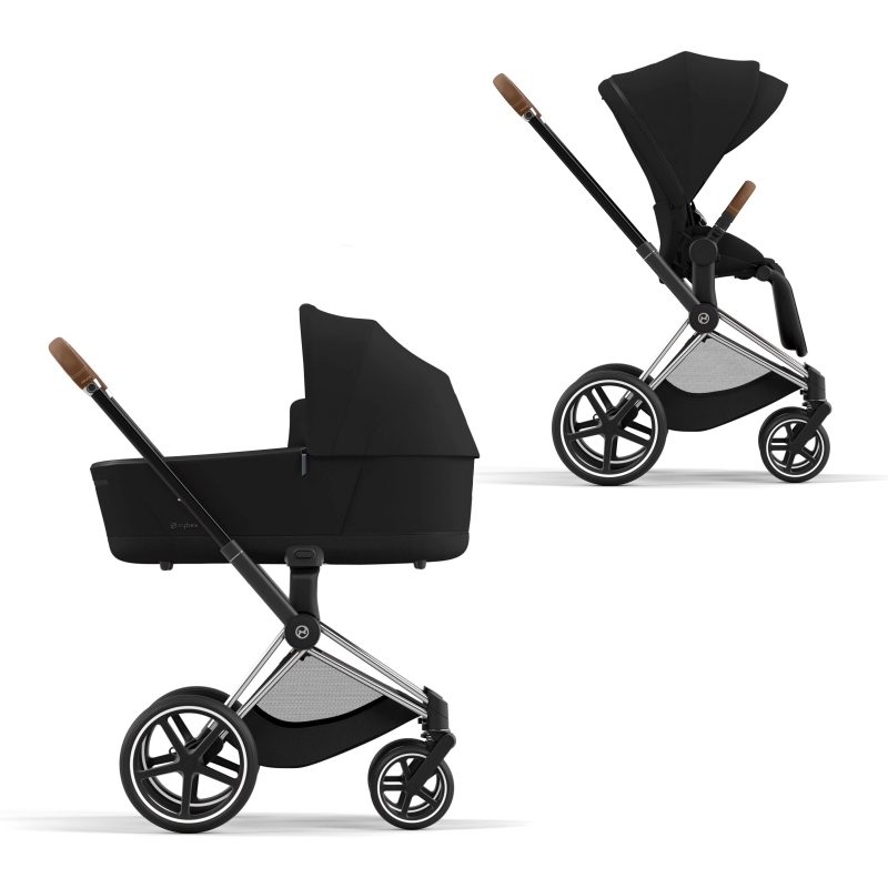 Cybex Priam IV Коляска 2 в 1, шасси IV Chrome ручка Brown/текстиль Stardust Black Plus