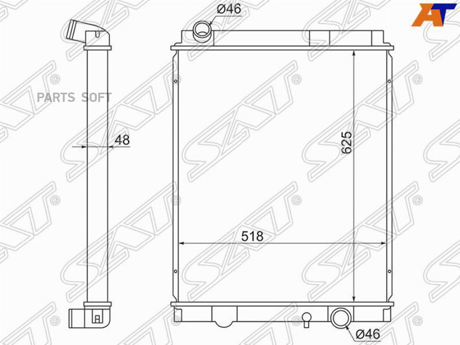 SAT Радиатор MITSUBISHI CANTER FE7\FE8 4M50\4M51 03-